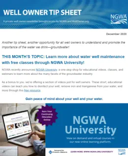 Well Owner Tip Sheet