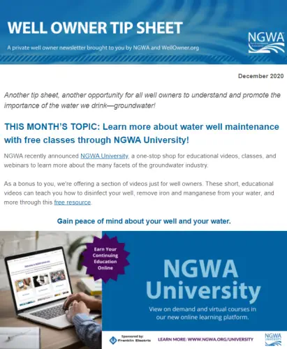 Well Owner Tip Sheet